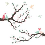 Retro Love Bird Wedding Invitation- Illustration