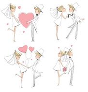 Wedding card Bride and groom N14