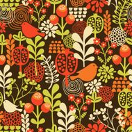 Birds and flowers seamless pattern N4