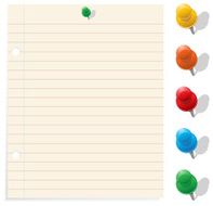 Note Paper and Colorful Push Pins