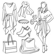 Fashion Lady with Clothing and Accessories N10