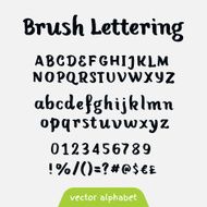 Brush script black vector alphabet