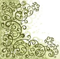 Green floral illustration N4