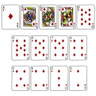 Diamond Suit Playing cards in cartoon style