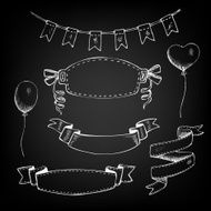 labels flags balloons ribbons banners