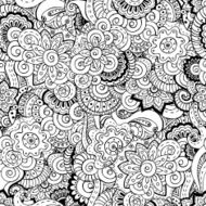Seamless asian floral retro background pattern in vector N4