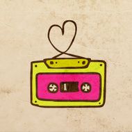 Cassette Tape on Grunge Background N2