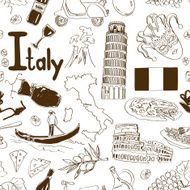 Sketch Italy seamless pattern N3