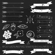 vector design elements on blackboard