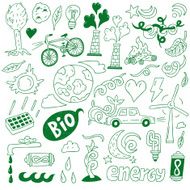 Ecology nature energy - doodles collection