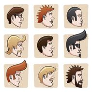 Cartoon men heads