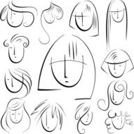 Set sketch hairstyles