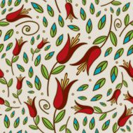 Seamless Doodle Lily Pattern