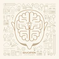 Flat linear Infographic Education Man Creative Thinking N3