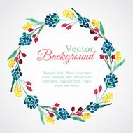 Floral watercolor wreath with flowers N2