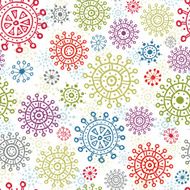 Abstract Snowflake Seamless Pattern