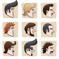 Cartoon men heads N2