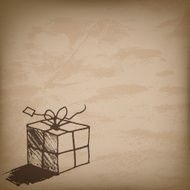 Hand drawn raster greeting or gift card design