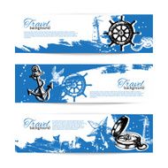Banner set of travel vintage backgrounds