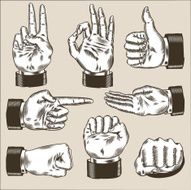 business hands set