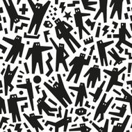 people robots - seamless pattern N2