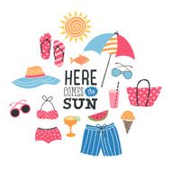 Summer Illustration with Icons