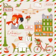 Paris travel icons N2