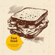 Vintage fast food background N22