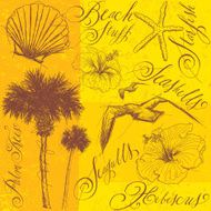 Beach stuff with calligraphy