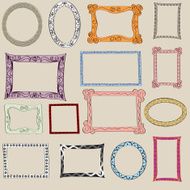 Hand drawn picture frame vector collection N2