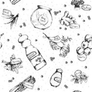 Seamless pattern of spices and herbs N2