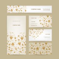 Business cards collection floral design N6