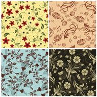 seamless floral backgrounds set N19