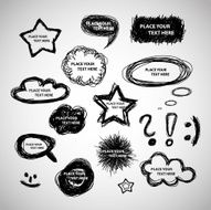Collection of Hand Drawn Speech And Thought Bubbles