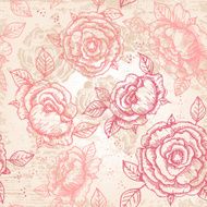 Hand-drawn vintage floral pattern