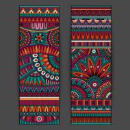 Abstract vintage ethnic card set N6