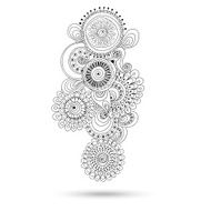 Henna Paisley Mehndi Doodles Design Element N20
