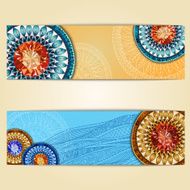 Abstract ethnic pattern card set N2