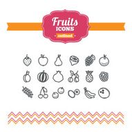 Set of hand drawn fruits icons
