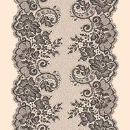 Black Lace Ribbon vertical Seamless Pattern N3