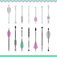 Set of cute hipster arrows in vector