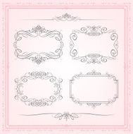 Vector Calligraphic Frames set
