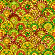 &quot Harvest&quot - Oriental funky pattern (seamless)