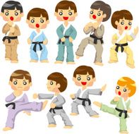 cartoon karate player icon N2