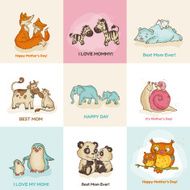 Happy Mothers Day Cards - with cute animals N2