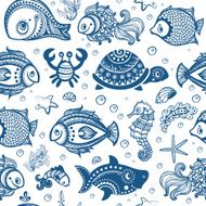Vector set of fish and shells N4