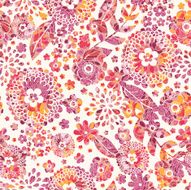 Pink Flowers Textured Silhouettes Seamless Pattern