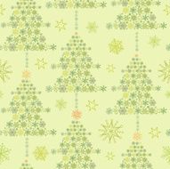 Christmass Trees With Stars Seamless Pattern Background