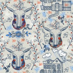 vector seamless pattern with cartoon deers