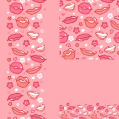 Kissing Lips Seamless Patterns Set
